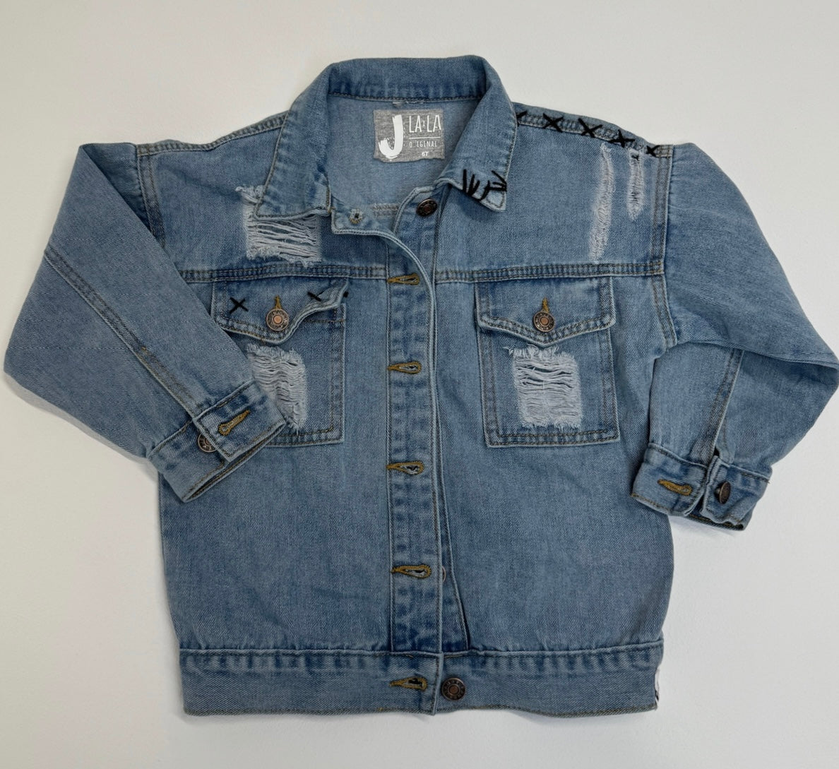 Kid's SMILEY DRIP Denim Jacket – J la la Designs