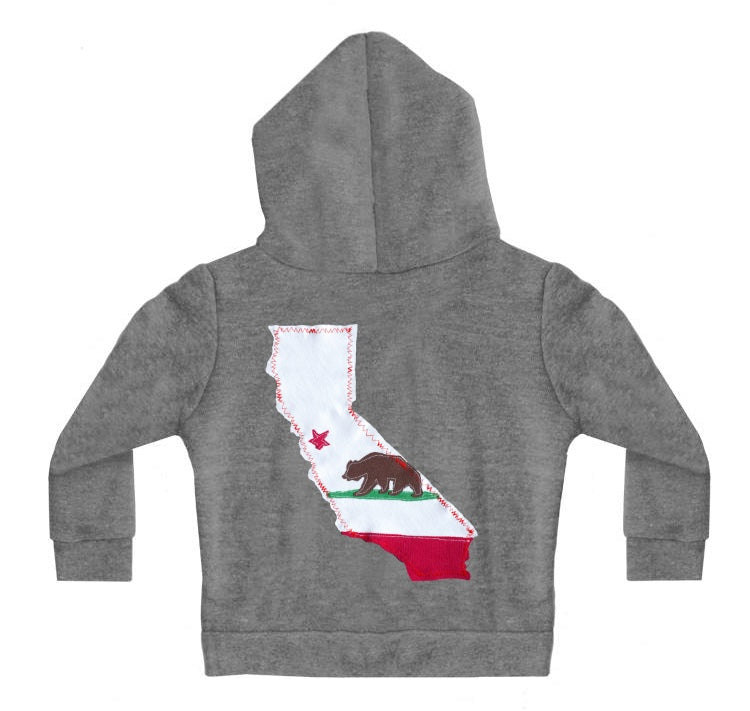 Kid's CALIFORNIA Vintage Grey Zip-Up Hooded Sweatshirt (Copy)
