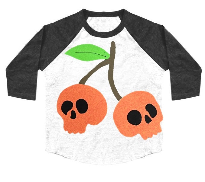 Kid's Halloween SKULL CHERRY Raglan T-Shirt